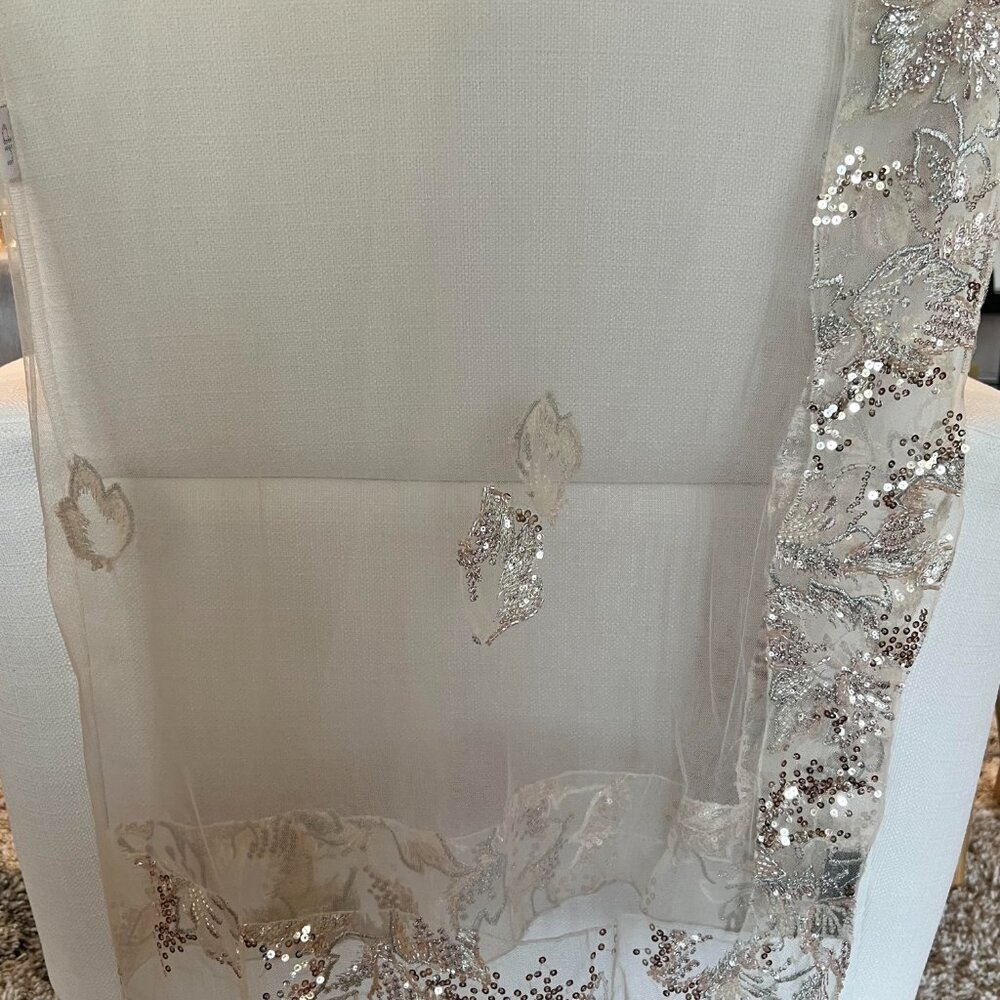 Designer Cream Embroidered Net Lehenga Set - image 5